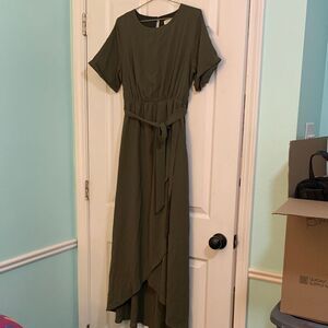 Roolee Taylor Jane Olive Green Maxi Dress Size Medium.